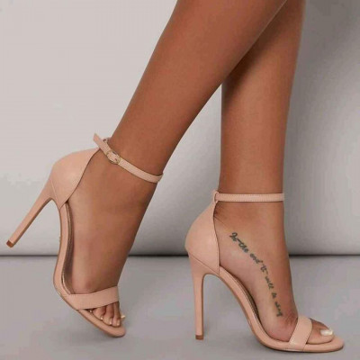 Minimalist Stiletto Heeled Ankle Strap Sandals