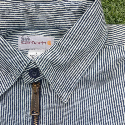 Carhartt Hickory Stripes Quarter Zip Jacket