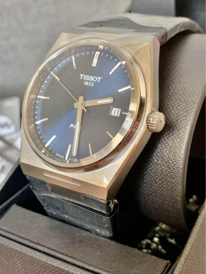 Tissot Blue Face Leather Bracelet