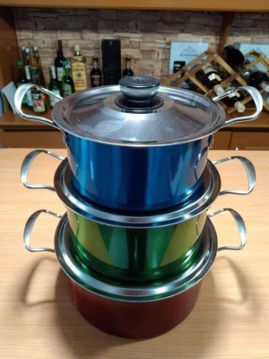 3-Piece Metallic Colorful Stainless Steel