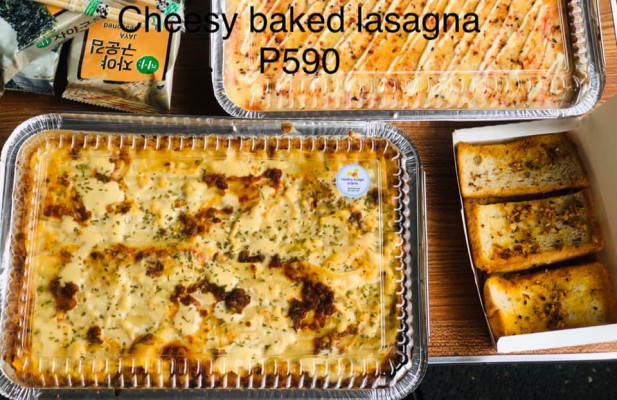 Cheesy baked sushi, samgyupsal & lasagna