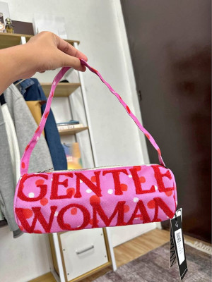 GENTLEWOMAN SPRINKLE RASPBERRY CYLINDER BAG