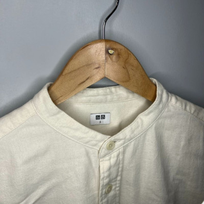 Uniqlo Flannel Stand Polo Collar Long Sleeve T-Shirt CODE D35