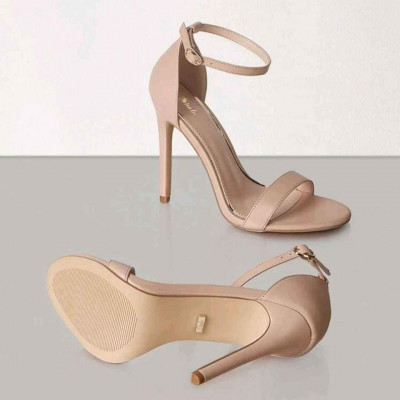 Minimalist Stiletto Heeled Ankle Strap Sandals
