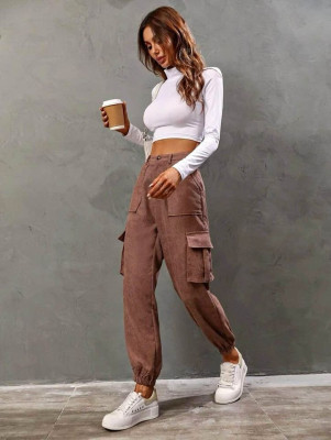 Flap Pocket Corduroy Cargo Pants