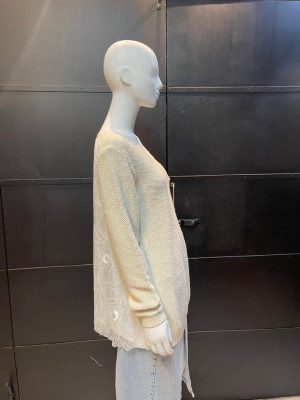 𝘚𝘈𝘊𝘈𝘐 𝘓𝘜𝘊𝘒 LACE COMBINATION CROCHET KNIT PULLOVER