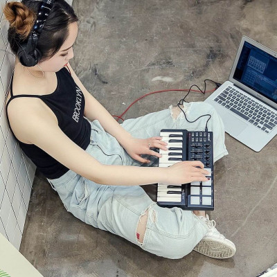 Worlde Panda mini Portable Mini 25-Key USB Keyboard and Drum Pad MIDI Controller