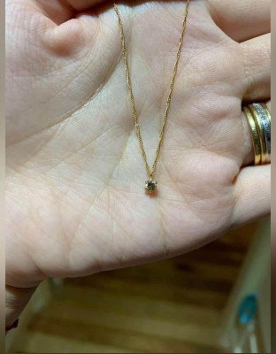 Dainty Necklace with Diamond Pendant