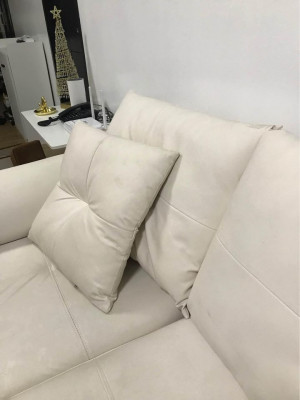 L Shaped Faux Leather Sofa