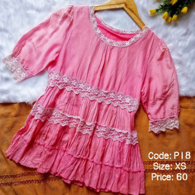 Pink Tops/Pink Blouse/Plain, Floral