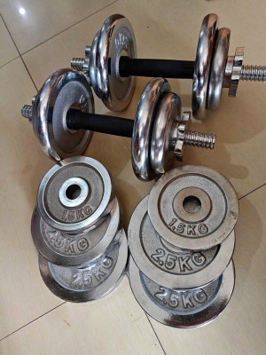 Dumbbell set chrome cast iron for takeall