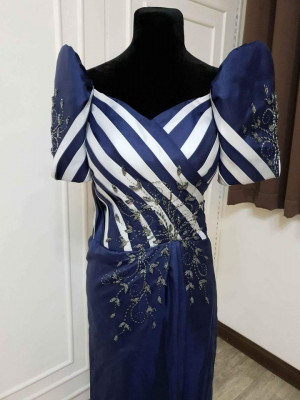 Navy Blue Filipiniana gown