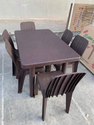 6 seaters rattan table set