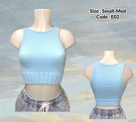 CROPTOP/BRALETTE/KNITTED SLEEVELES TOP. CUT TAG ZARA/ BIKER SHORT