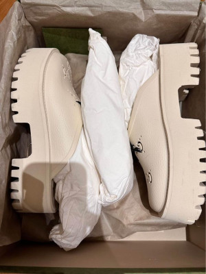 Gucci Perforated GG Platform Mules