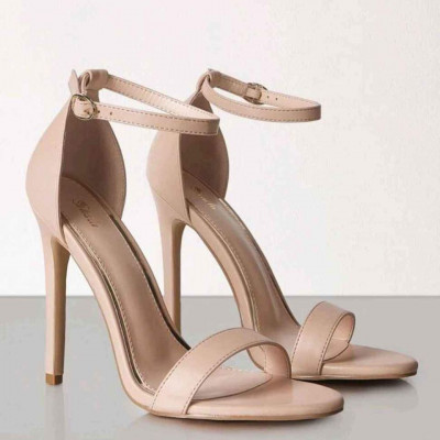 Minimalist Stiletto Heeled Ankle Strap Sandals
