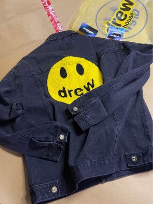 drew house chenille mascot patch trucker jacket