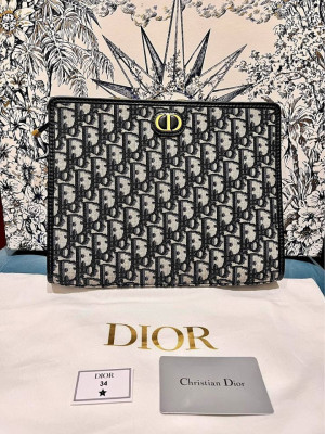 Dior Blue Oblique Jacquard 30 Montaigne Pouch- Brand new