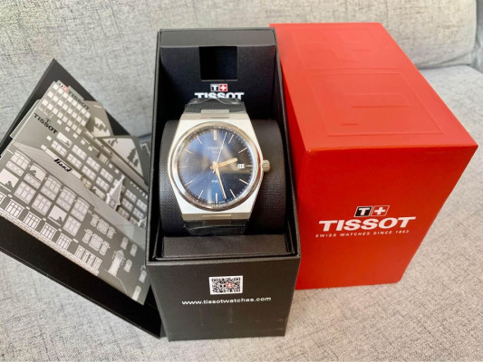 Tissot Blue Face Leather Bracelet