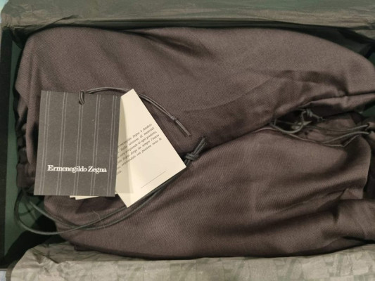 Ermenegulro Zegna Triple Stitch Leather Brown Shoes