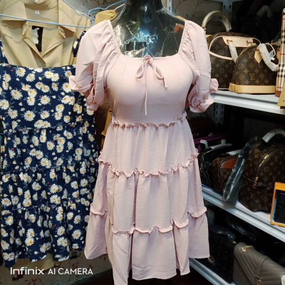 Padded Puff Sleeve Dress