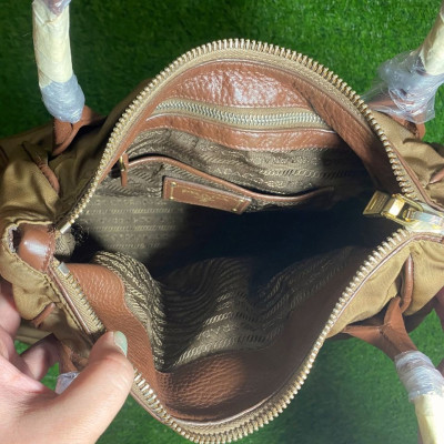 ✅100% AUTHENTIC PRADA TESSUTO Brown Nylon Hand Bag