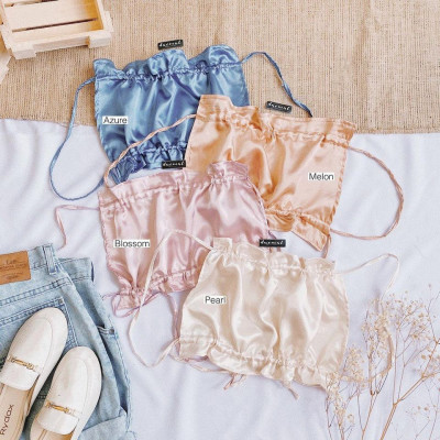 DNEMNLPH Ruched Backless Self tie top