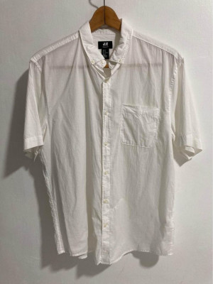 Authentic H&M For men Regular White Poloshirt thin fabric