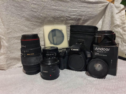 Canon 3000D (Negotiable) with Canon STM f 1.8 50mm Prime lens & Sigma Apo 70-300