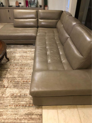 L Shaped Authentic Leather Sofa