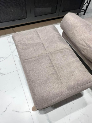 Lounge chair with foot stool (SAND)