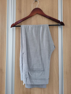 Original Zara Man Slim Fit Grey 2-Piece Suit and Pants