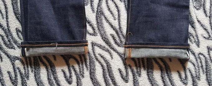 RALPH LAUREN SAMPLE PAIR - VARICK SLIM STRAIGHT INDIGO RAW DENIM JEANS /SELVEDGE