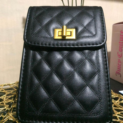 Black Quilted Chain Sling Bag