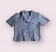 Vintage periwinkle collared button top