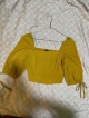 COTTON ON yellow puff sleeves crop top