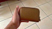 brown bronze wallet with card holder