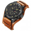 Leather waterproof watch