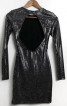 H&M Black Sequin Long Sleeve Dress