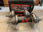 YORK FITNESS 20KG CHROME DUMBBELL SET ( BRAND NEW )