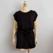 L-2XL PLUSSIZE PLAIN PULL STRING GARTERIZED WAIST DRESS