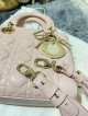 Lady Dior Pink Cannage Small GHW with Lucky Badges