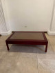 Coffee table big solid wood with glass