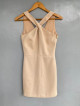 Nude criss cross front dress