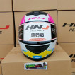 HNJ FULL-FACE HELMET SINGLE VISOR ONE WAY PINK FREE BONNET
