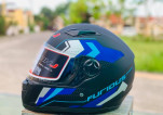 HNJ FULL FACE HELMET BLACK/BLUE MATTE