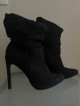 Velvet Black Stiletto Pointed Boots