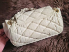 Preloved Lovcat Cream Quilted Leather Shoulder Bag