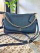 Coach Carrie Crossbody Bag in Blue Metallic Leather