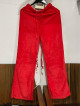 Red Velvet Straight Cut Pants